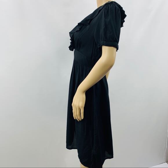 ASOS Black Wrap Dress with Ruffle Neck Line - Picture 8 of 11